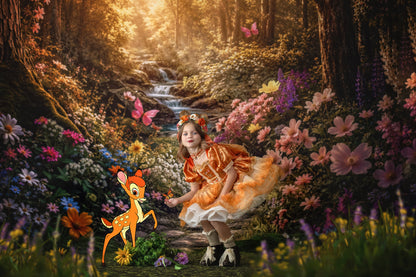 Fawn dress woodland portrait