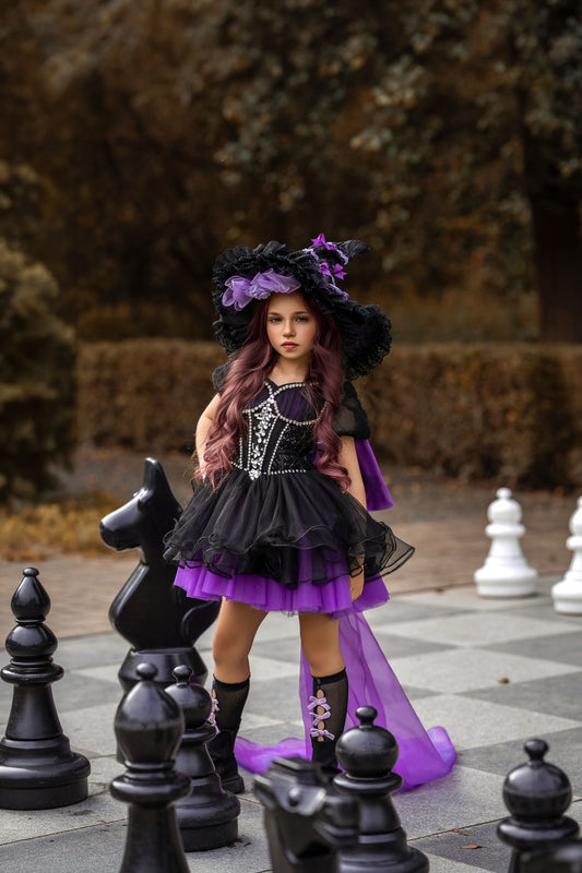 Wicked – Handmade Witch Halloween Dress & Hat | Kids Halloween Costume