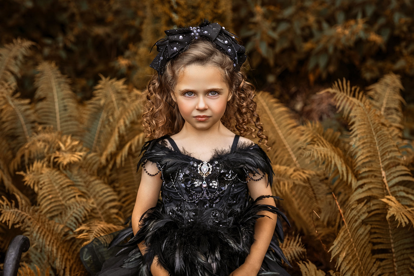 Feathered – Handmade Black Swan Halloween Dress & Headband | Kids Costume