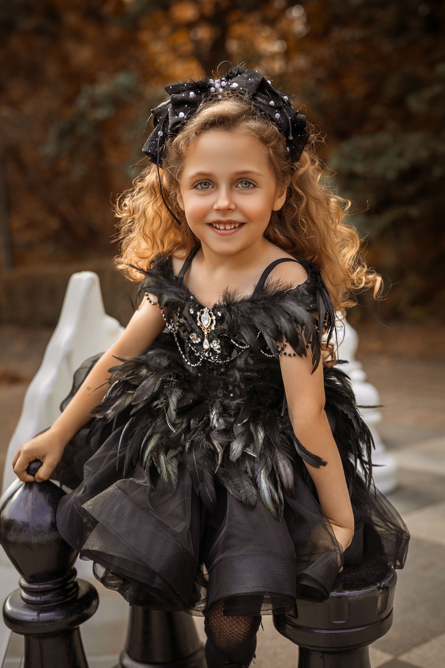 Feathered – Handmade Black Swan Halloween Dress & Headband