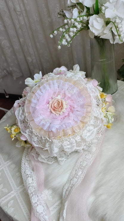 Cottagecore Floral Wide Brim Straw Hat