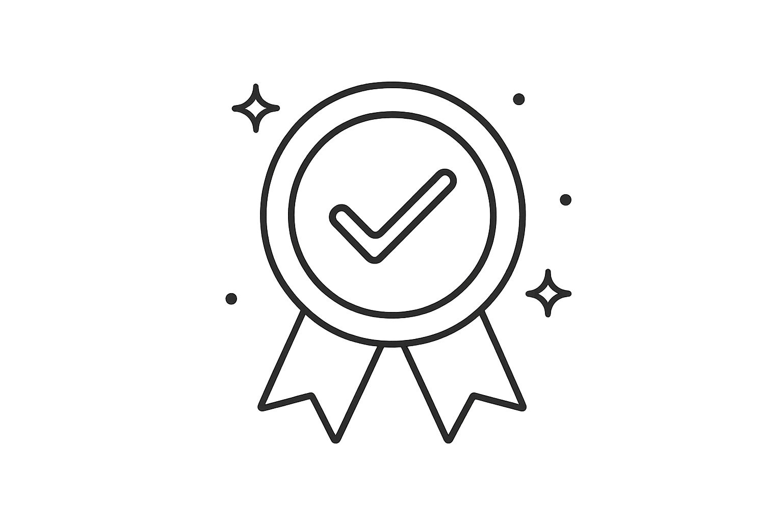 generate an icon with thin black line to mean something certified & safe. please do not use any text