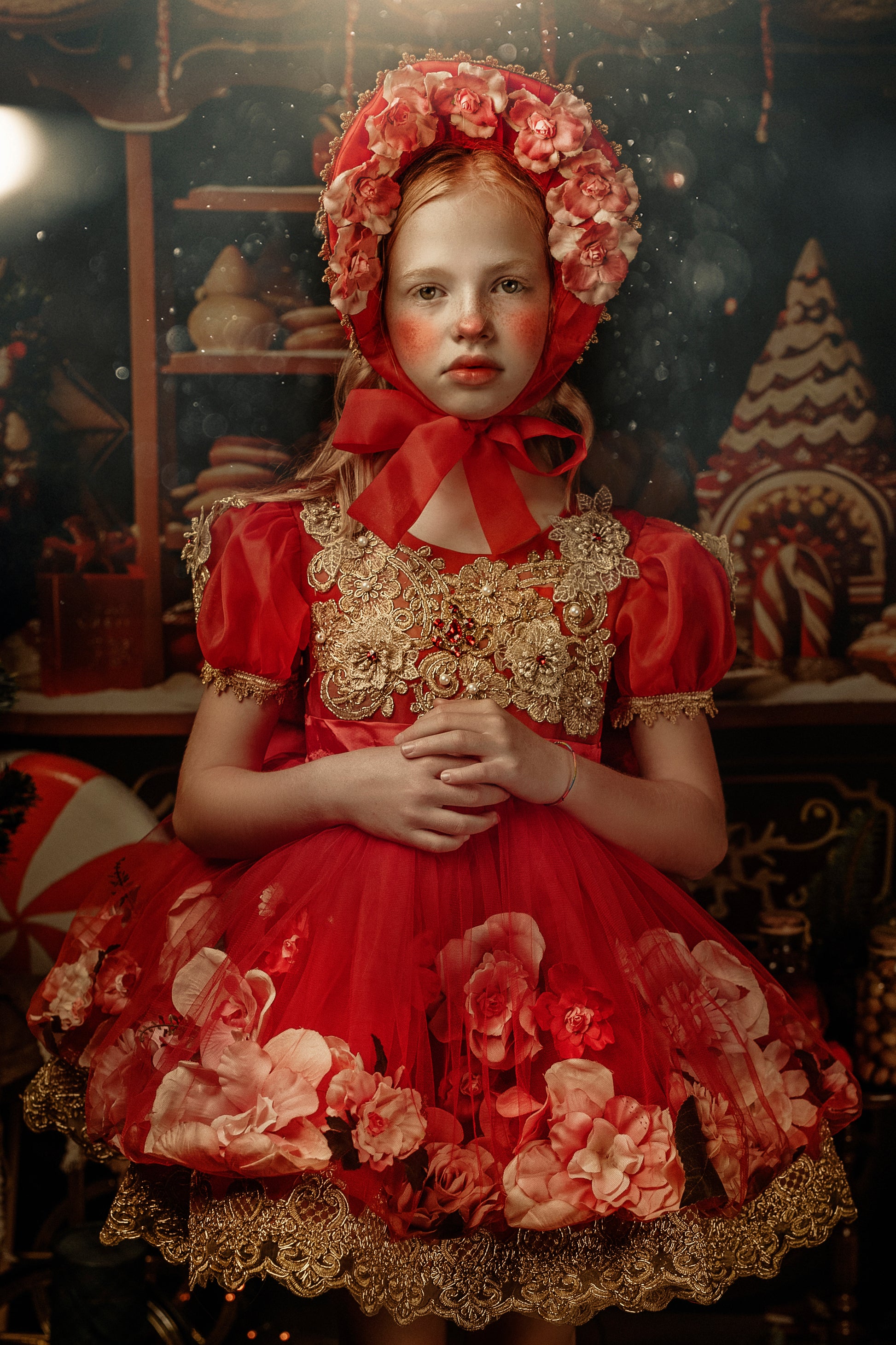 carnation red dress Alejandra Alonso Rojas Draped Chiffon Dress
